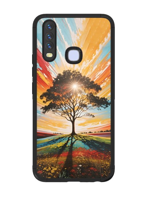 Abstract Tree Colorful Art Glossy Metal Phone Cover for Vivo U10 Zapvi