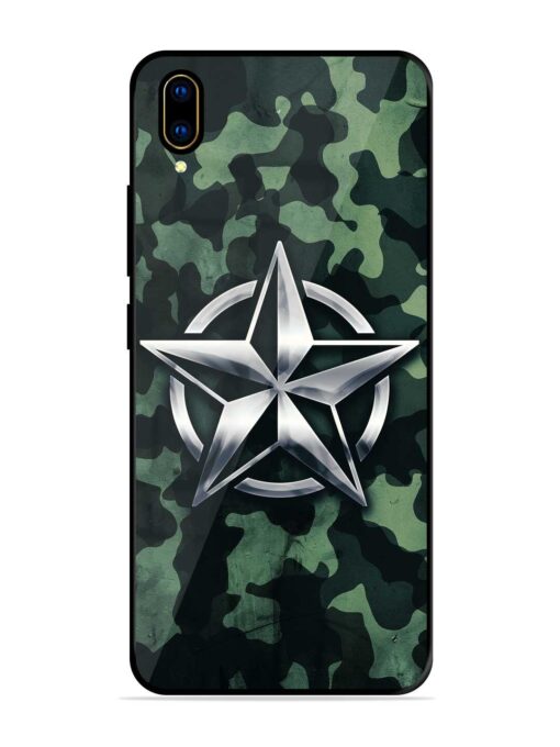 Indian Army Star Design Glossy Metal Phone Cover for Vivo V11 Pro Zapvi