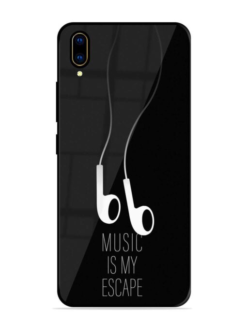 Music Is My Escape Glossy Metal Phone Cover for Vivo V11 Pro Zapvi