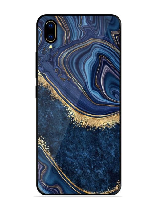 Abstract Background Blue Glossy Metal TPU Phone Cover for Vivo V11 Pro Zapvi