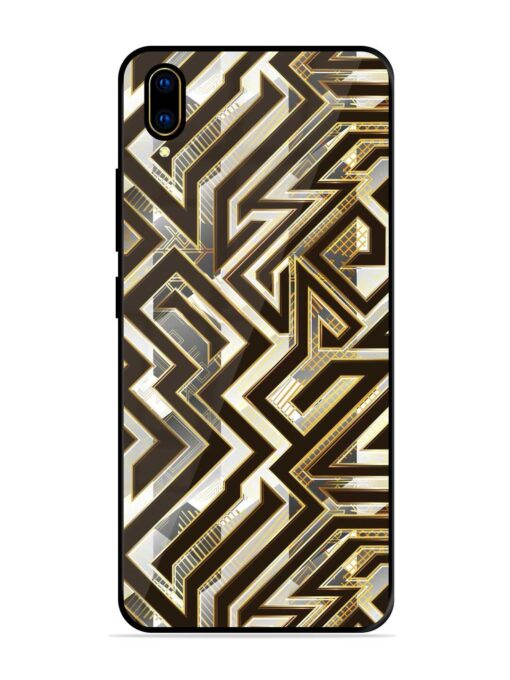 Technology Geometric Seamless Glossy Metal Phone Cover for Vivo V11 Pro Zapvi