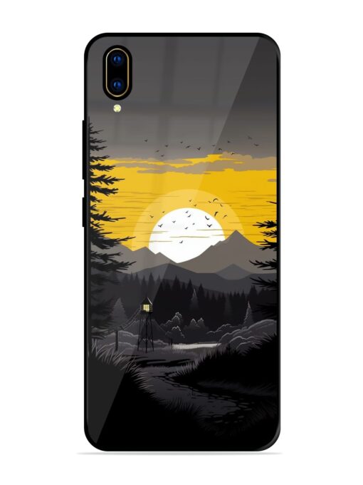 Sunset Vector Glossy Metal Phone Cover for Vivo V11 Pro Zapvi