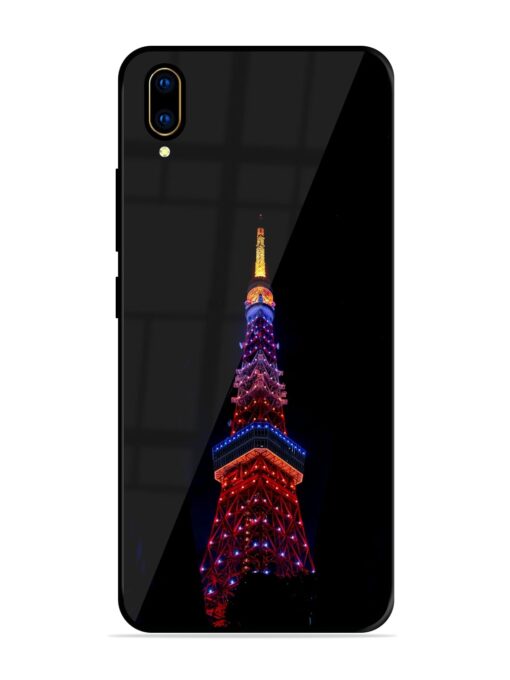 Eiffel Tower Night View Glossy Metal Phone Cover for Vivo V11 Pro Zapvi