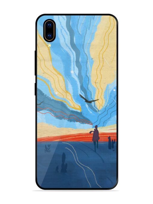 Minimal Abstract Landscape Glossy Metal Phone Cover for Vivo V11 Pro Zapvi