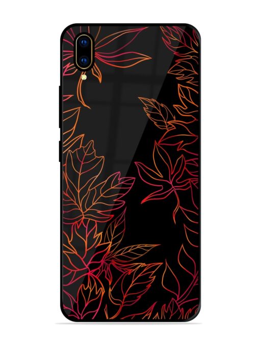 Red Floral Pattern Glossy Metal Phone Cover for Vivo V11 Pro Zapvi