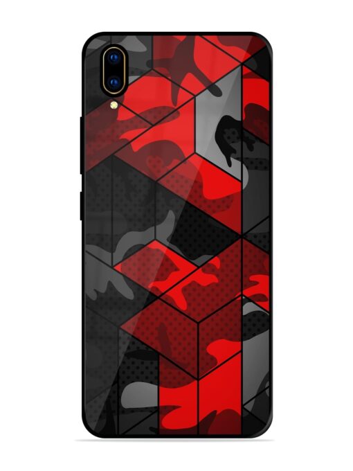 Royal Red Camouflage Pattern Glossy Metal Phone Cover for Vivo V11 Pro Zapvi