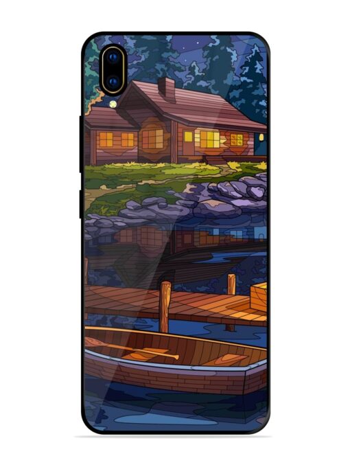 Village Night Scene Glossy Metal Phone Cover for Vivo V11 Pro Zapvi