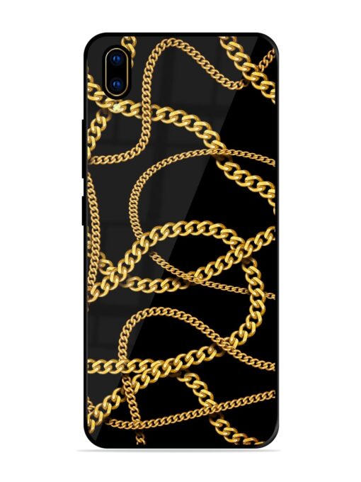 Decorative Golde Chain Glossy Metal Phone Cover for Vivo V11 Pro Zapvi