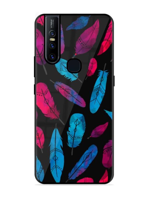 Feather Art Glossy Metal Phone Cover for Vivo V15 Zapvi