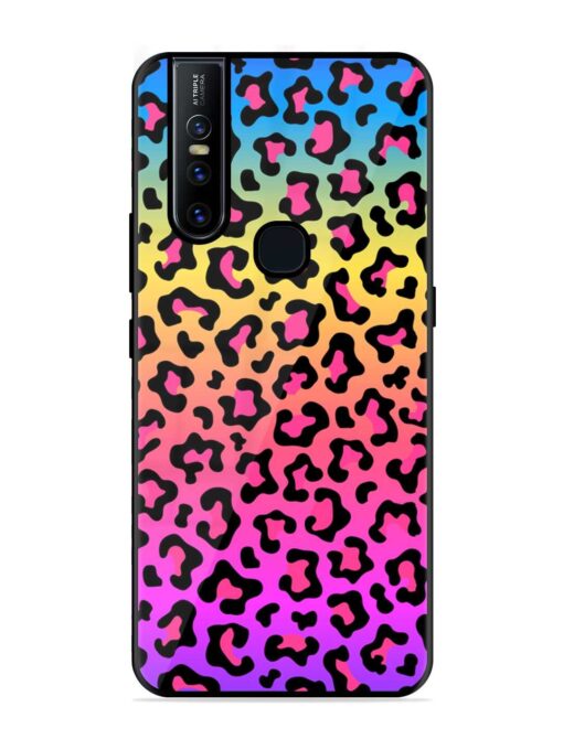 Neon Rainbow Colored Glossy Metal Phone Cover for Vivo V15 Zapvi