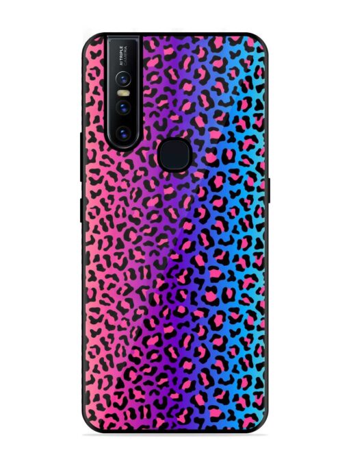 Colorful Leopard Seamless Glossy Metal Phone Cover for Vivo V15