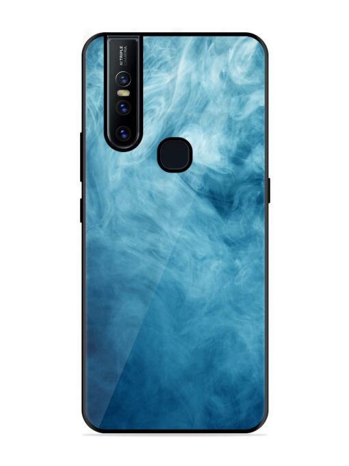 Blue Smoke Art Glossy Metal Phone Cover for Vivo V15 Zapvi