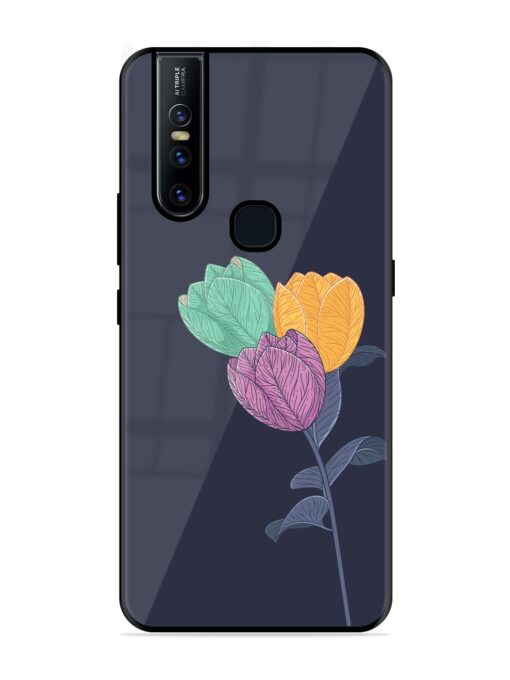 Flower Vector Glossy Metal Phone Cover for Vivo V15 Zapvi