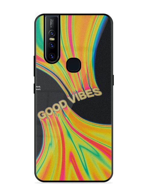 Good Vibes Glossy Metal Phone Cover for Vivo V15 Zapvi