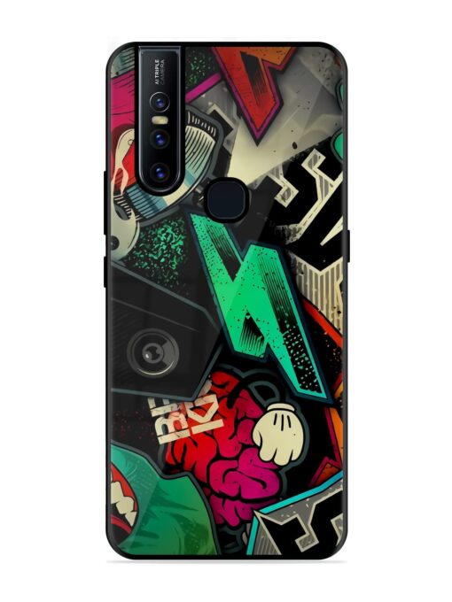 Graffiti Art Glossy Metal Phone Cover for Vivo V15 Zapvi