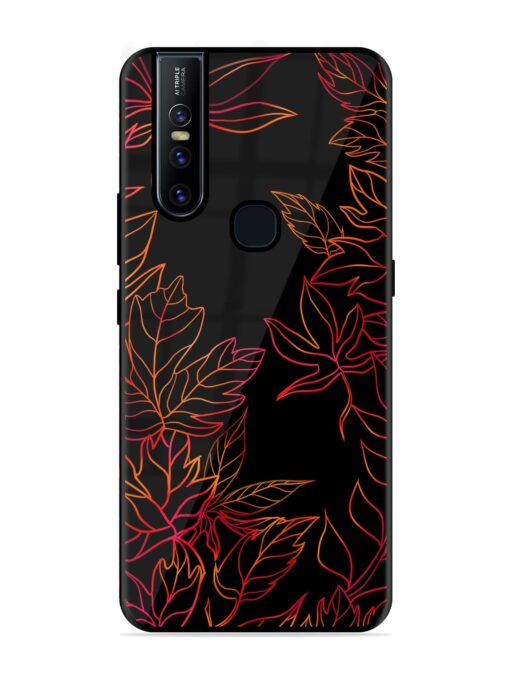 Red Floral Pattern Glossy Metal Phone Cover for Vivo V15 Zapvi