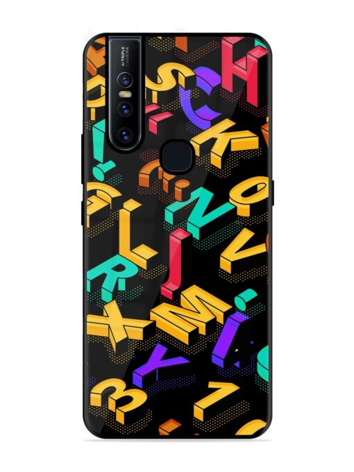 Seamless Pattern With Letters Glossy Metal Phone Cover for Vivo V15 Zapvi