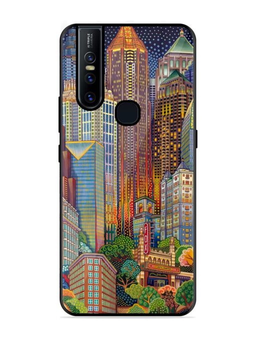 Cityscapes Art Glossy Metal Phone Cover for Vivo V15 Zapvi