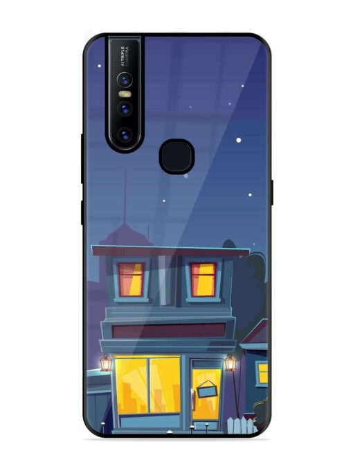 Vector Night House Glossy Metal Phone Cover for Vivo V15 Zapvi