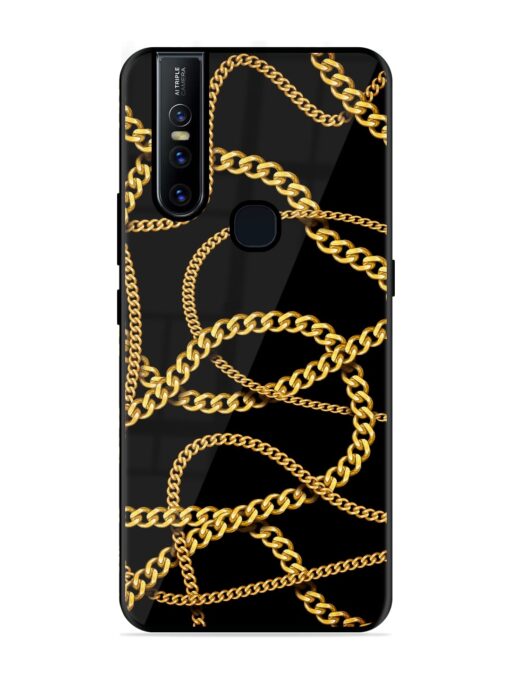 Decorative Golde Chain Glossy Metal Phone Cover for Vivo V15 Zapvi