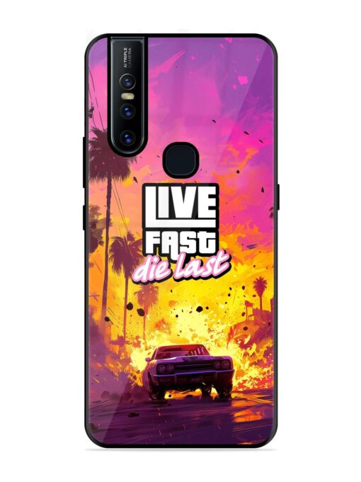 Live Fast Glossy Metal Phone Cover for Vivo V15 Zapvi