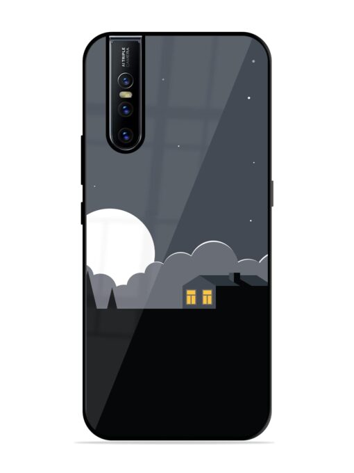 Full Moon Vector Art Glossy Metal Phone Cover for Vivo V15 Pro Zapvi