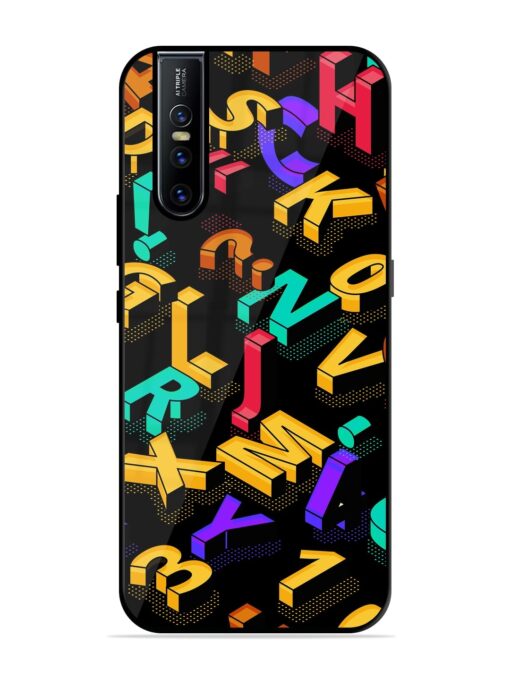 Seamless Pattern With Letters Glossy Metal Phone Cover for Vivo V15 Pro Zapvi