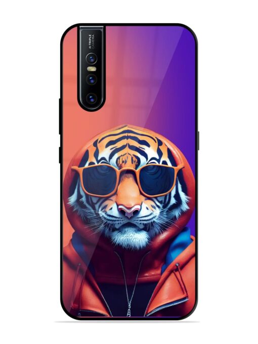 Tiger Animation Glossy Metal Phone Cover for Vivo V15 Pro Zapvi