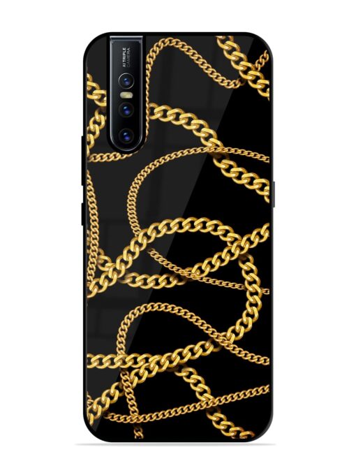 Decorative Golde Chain Glossy Metal Phone Cover for Vivo V15 Pro Zapvi