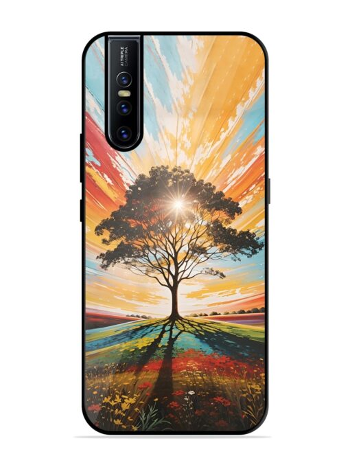 Abstract Tree Colorful Art Glossy Metal Phone Cover for Vivo V15 Pro Zapvi