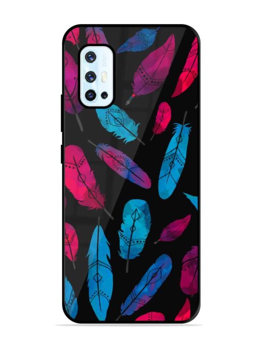 Feather Art Glossy Metal Phone Cover for Vivo V17 Zapvi