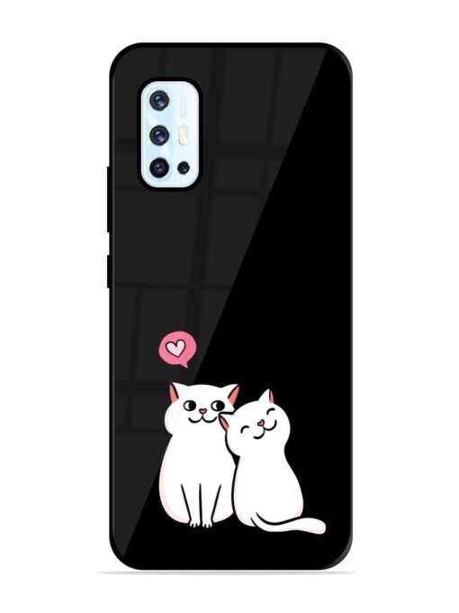 Cat Love Glossy Metal Phone Cover for Vivo V17 Zapvi