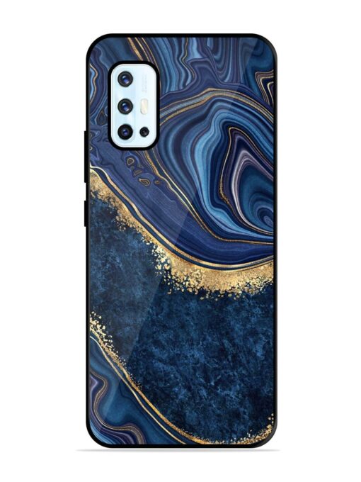 Abstract Background Blue Glossy Metal TPU Phone Cover for Vivo V17 Zapvi