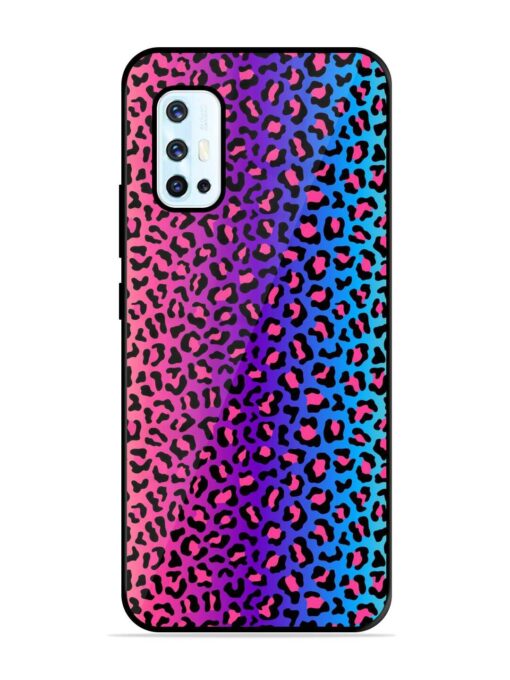 Colorful Leopard Seamless Glossy Metal Phone Cover for Vivo V17 Zapvi