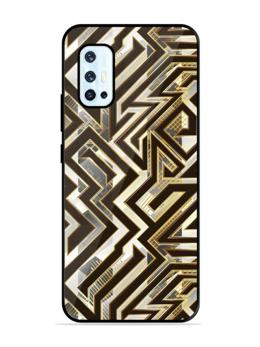 Technology Geometric Seamless Glossy Metal Phone Cover for Vivo V17 Zapvi