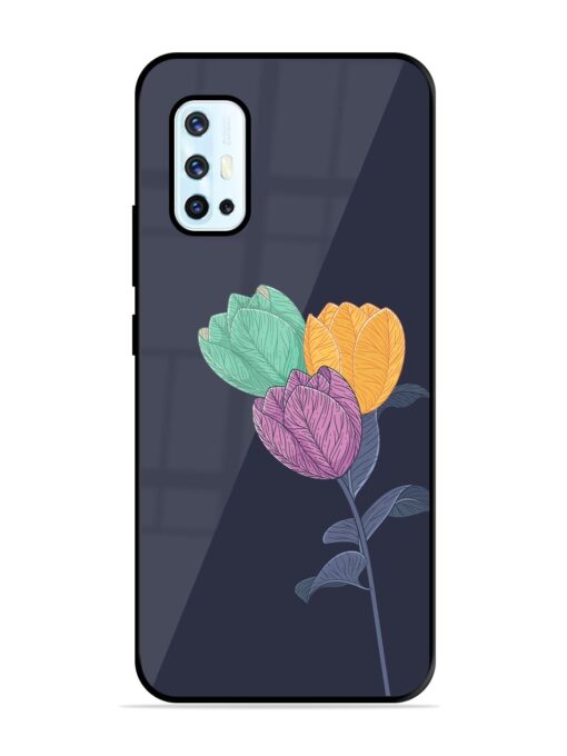 Flower Vector Glossy Metal Phone Cover for Vivo V17 Zapvi