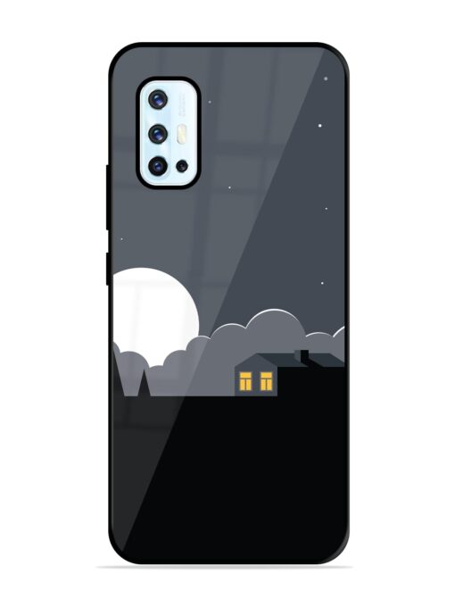 Full Moon Vector Art Glossy Metal Phone Cover for Vivo V17 Zapvi