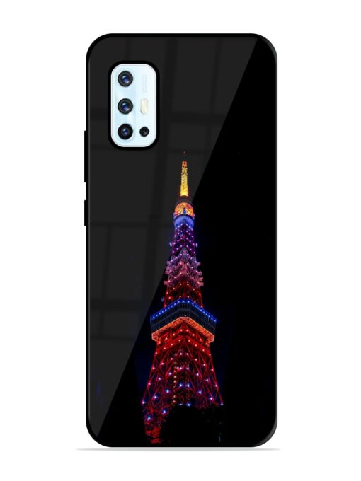 Eiffel Tower Night View Glossy Metal Phone Cover for Vivo V17 Zapvi