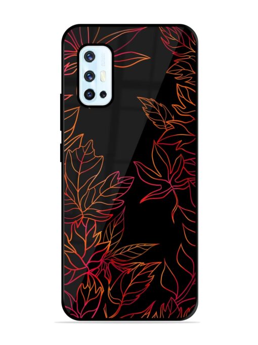 Red Floral Pattern Glossy Metal Phone Cover for Vivo V17 Zapvi