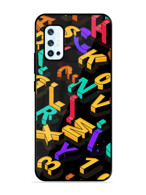 Seamless Pattern With Letters Glossy Metal Phone Cover for Vivo V17 Zapvi