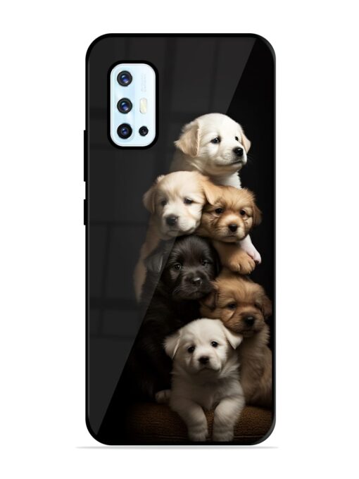 Cute Baby Dogs Glossy Metal Phone Cover for Vivo V17 Zapvi