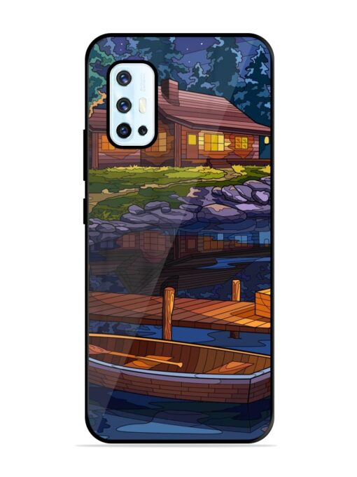 Village Night Scene Glossy Metal Phone Cover for Vivo V17 Zapvi