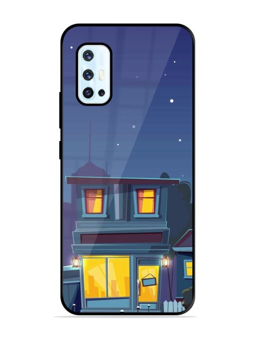 Vector Night House Glossy Metal Phone Cover for Vivo V17 Zapvi