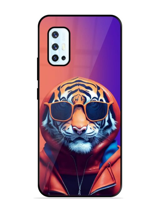 Tiger Animation Glossy Metal Phone Cover for Vivo V17 Zapvi