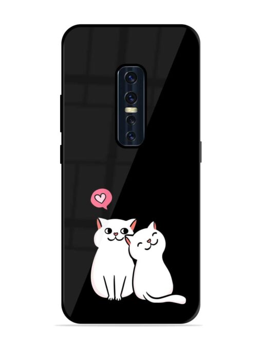 Cat Love Glossy Metal Phone Cover for Vivo V17 Pro Zapvi