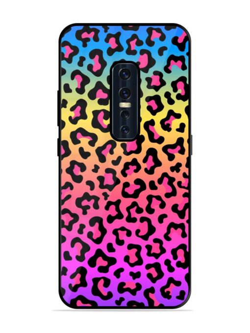 Neon Rainbow Colored Glossy Metal Phone Cover for Vivo V17 Pro