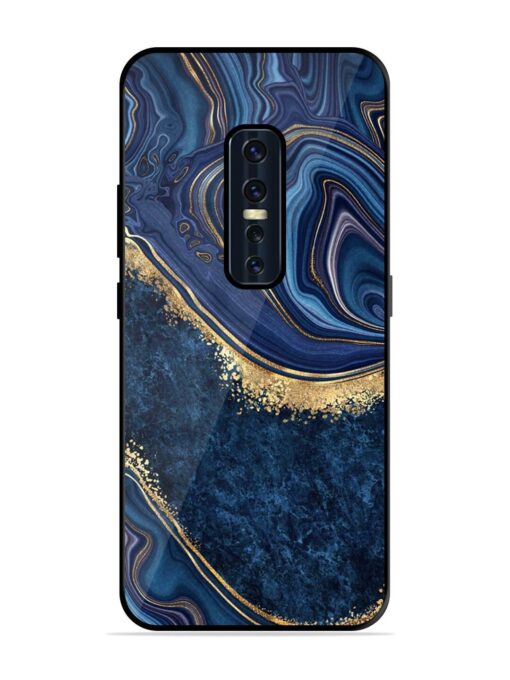 Abstract Background Blue Glossy Metal TPU Phone Cover for Vivo V17 Pro Zapvi