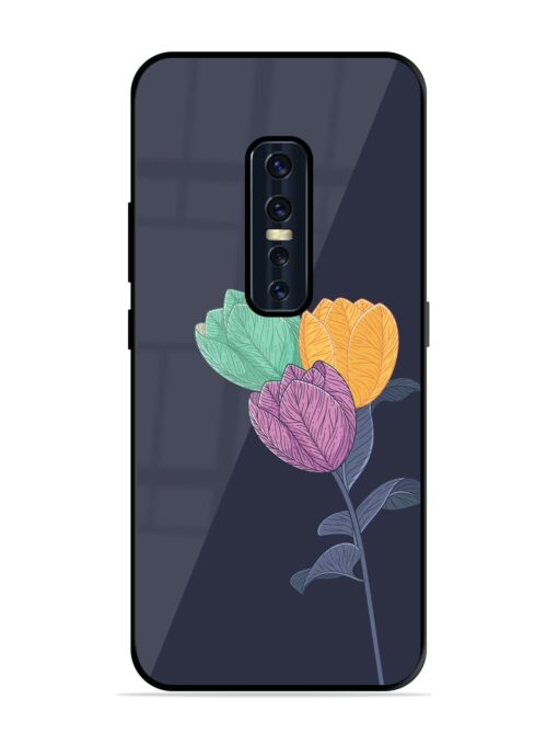 Flower Vector Glossy Metal Phone Cover for Vivo V17 Pro Zapvi