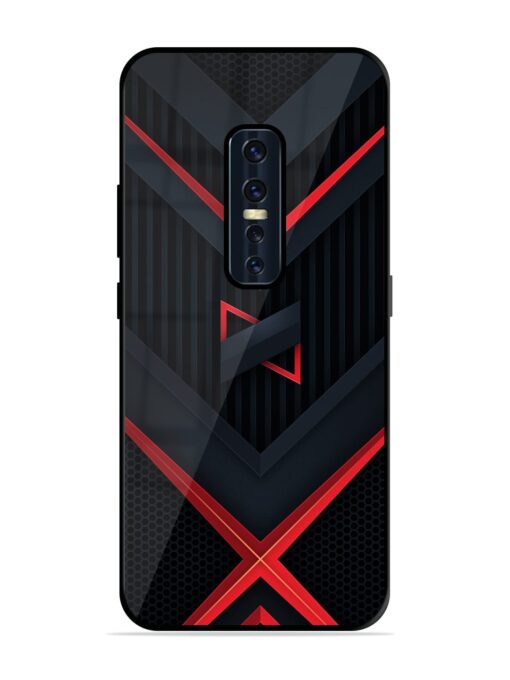 Red Gray Abstract Glossy Metal Phone Cover for Vivo V17 Pro Zapvi