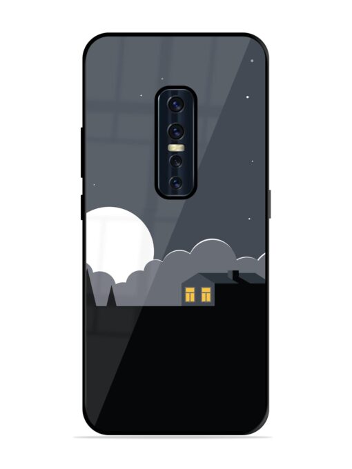 Full Moon Vector Art Glossy Metal Phone Cover for Vivo V17 Pro Zapvi